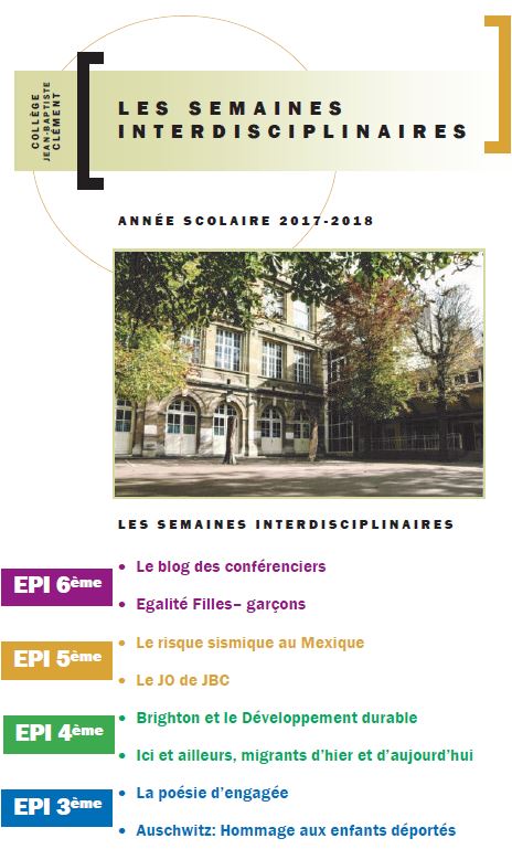 Programme de la semaine interdisciplinaire